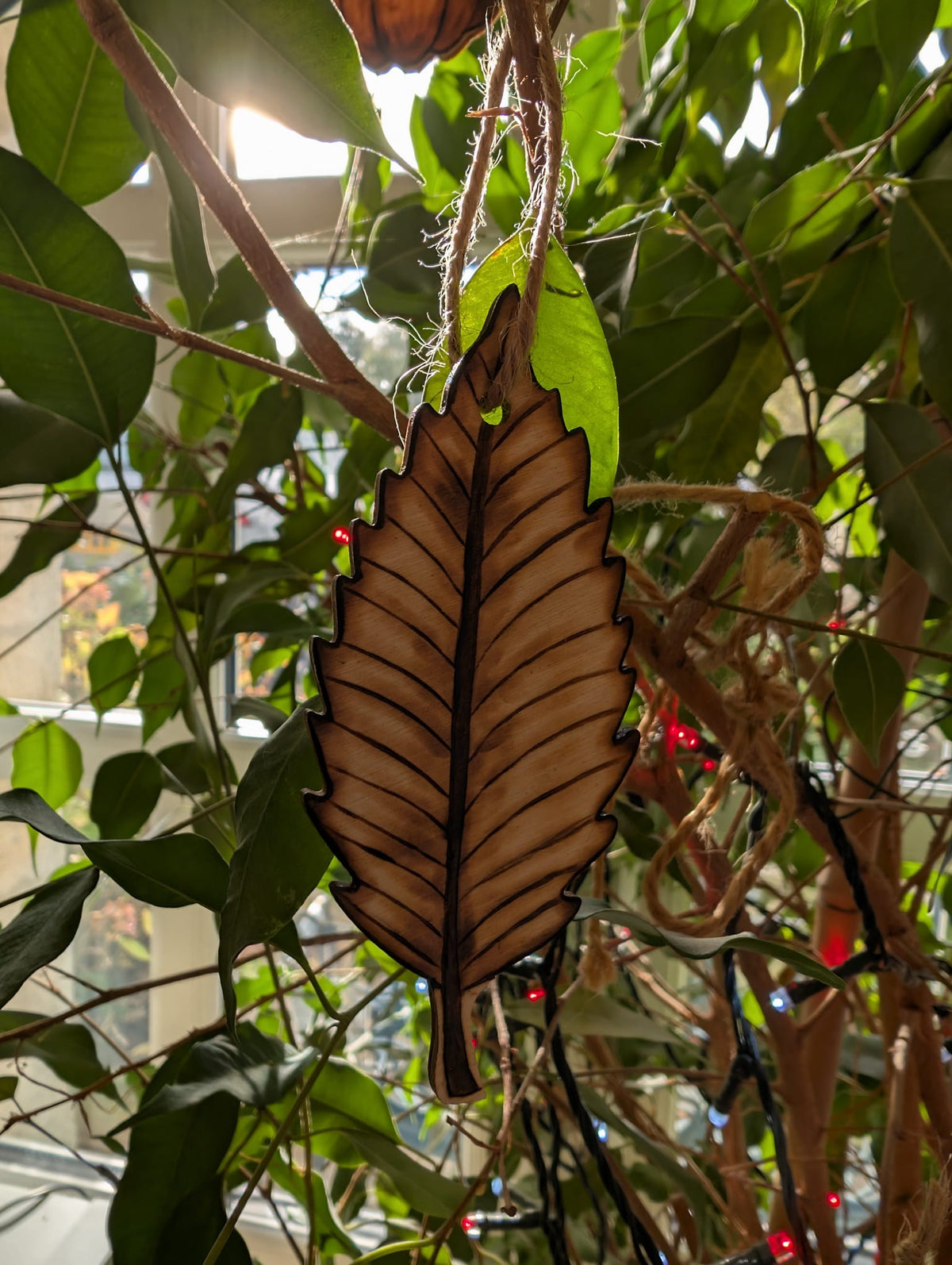 Wooden Beech Leaf Hanging Decoration