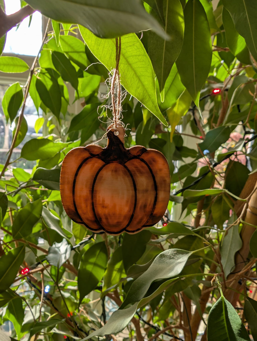 Wooden Pumpkin Hanging Decoration