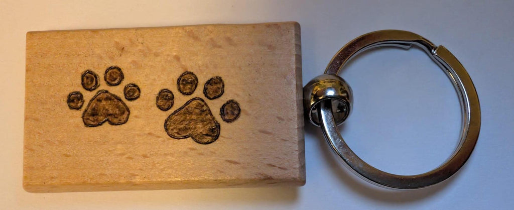 Hand Burned Wooden Keyring – Animal Lover Gift, Pyrography Art Accessory