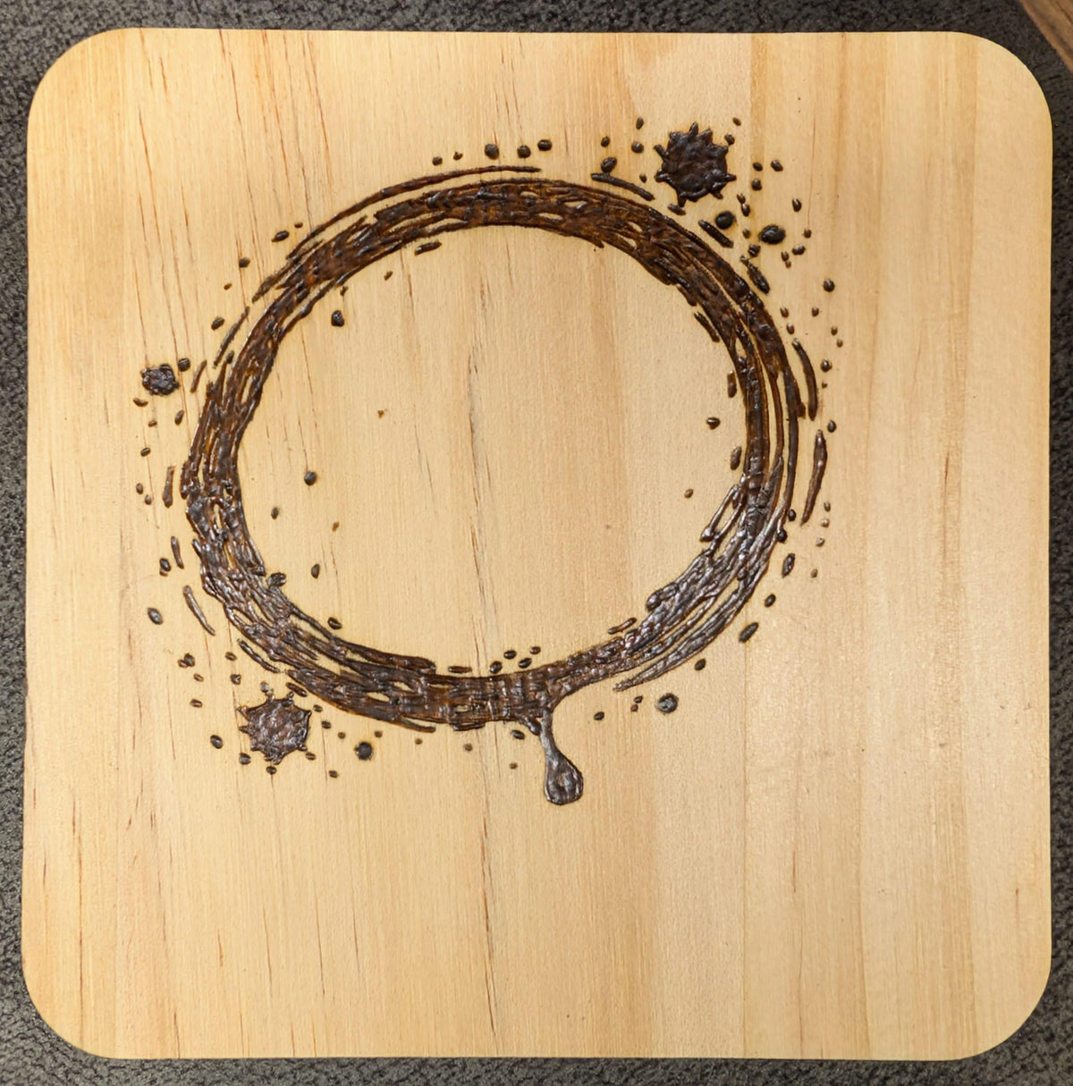 Hand Burned Mug Ring Design