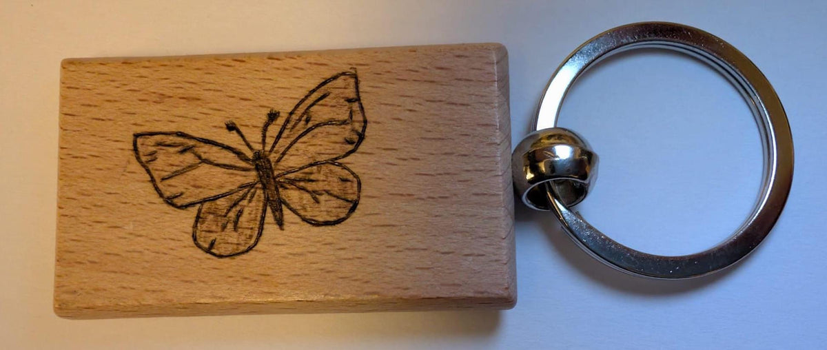 Hand Burned Wooden Keyring – Animal Lover Gift, Pyrography Art Accessory