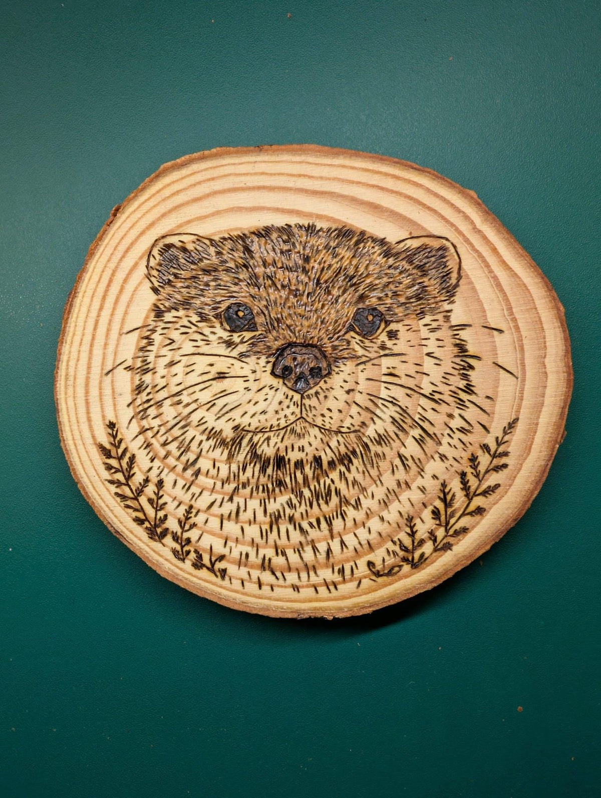 Hand Burned Woodland Animal Wood Slice – Pyrography Art, Fox, Owl, Hare (10cm)