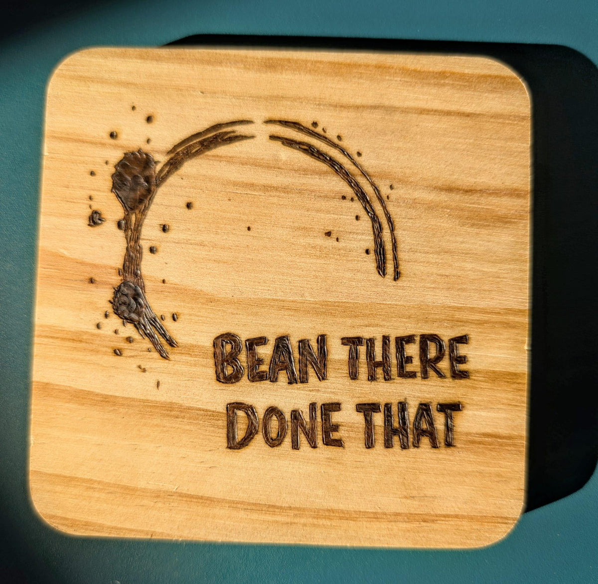 Funny Wood Coasters | Hand Pyrography Drink Coasters | Coffee Wine Quotes Home Decor