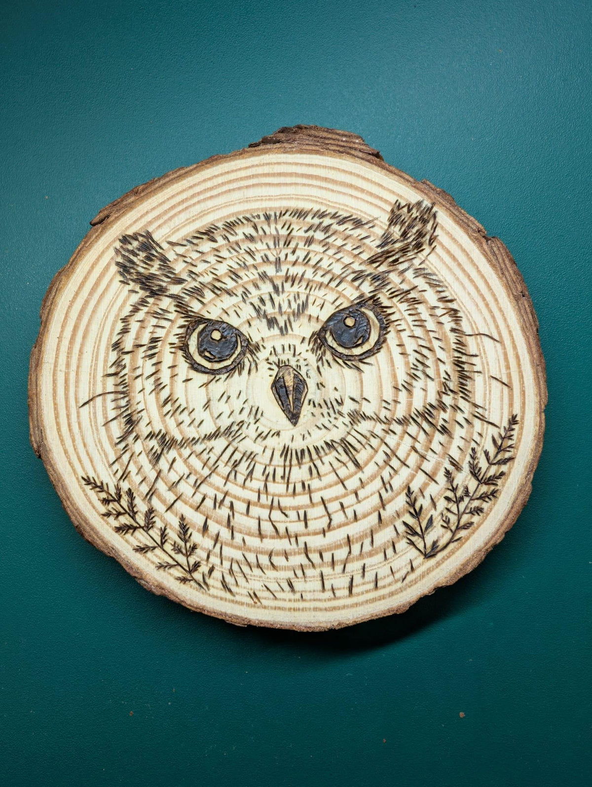 Hand Burned Woodland Animal Wood Slice – Pyrography Art, Fox, Owl, Hare (10cm)