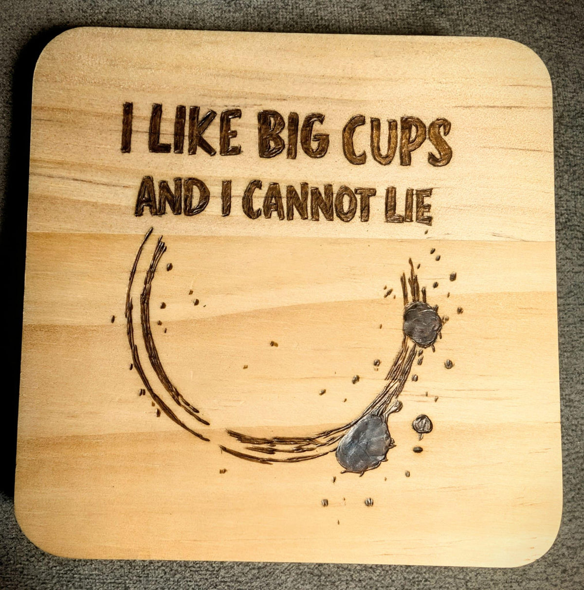 Funny Wood Coasters | Hand Pyrography Drink Coasters | Coffee Wine Quotes Home Decor