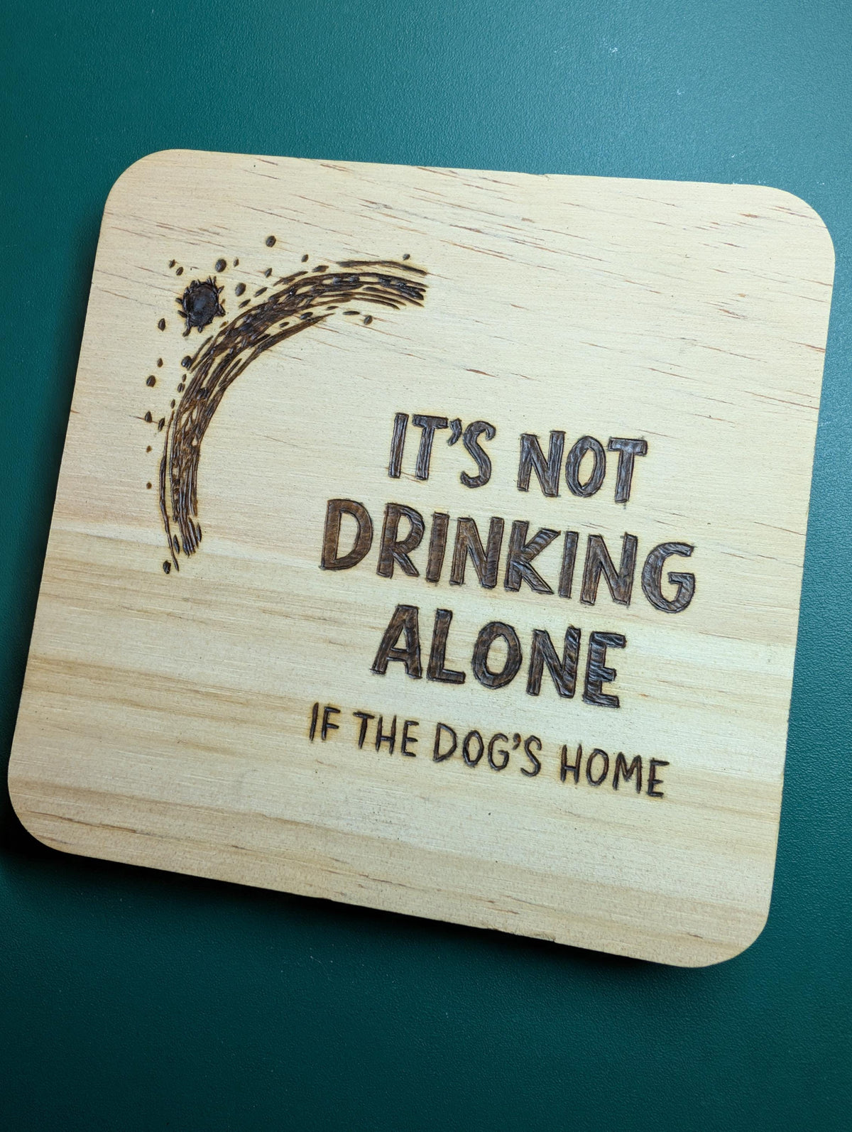 Funny Wood Coasters | Hand Pyrography Drink Coasters | Coffee Wine Quotes Home Decor