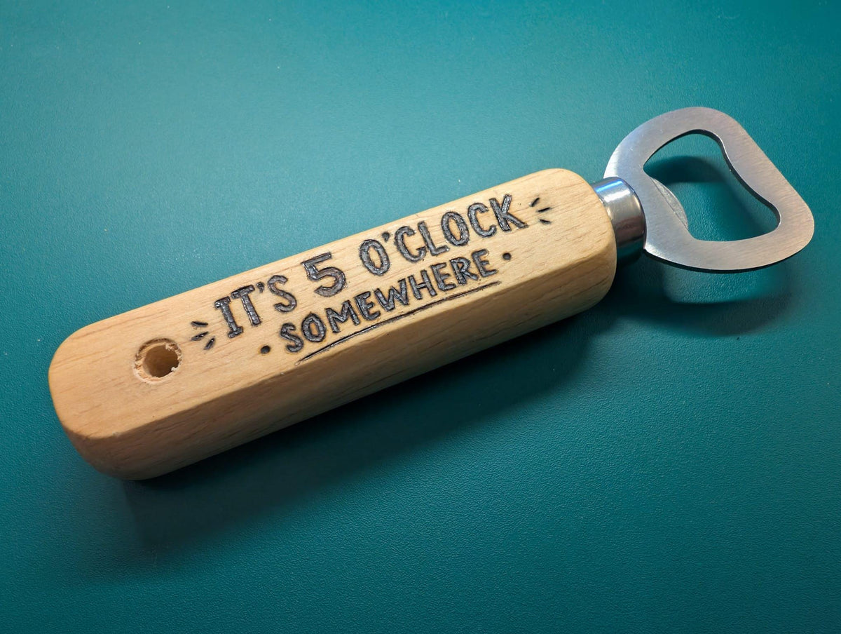 Hand-Burned Wooden Bottle Opener | Beer Lover Gift, Father's Day Dad Gift