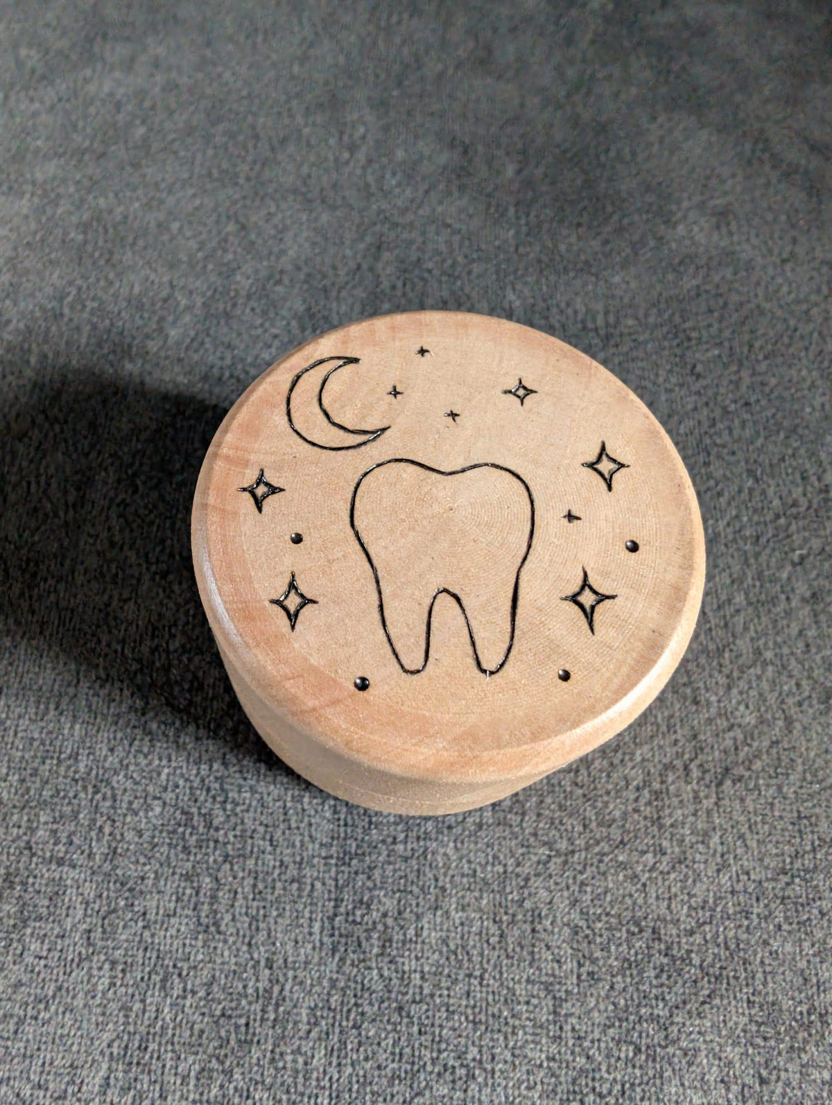 Hand Burned Wooden Tooth Fairy Box