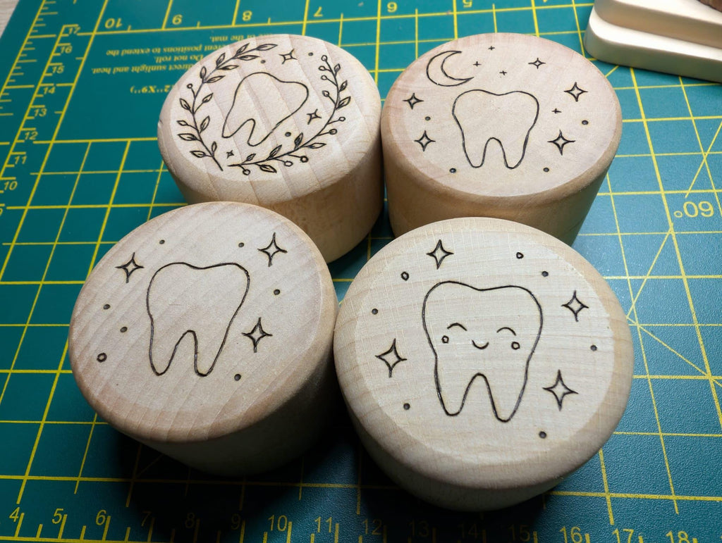 Hand Burned Wooden Tooth Fairy Box