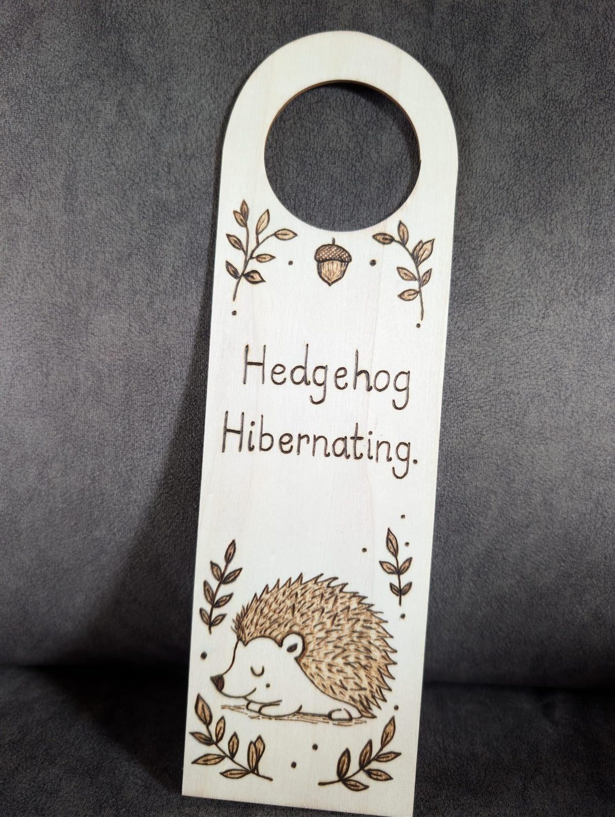 Hand Burned Wooden Door Hanger - Funny, Nursery & Pet Door Sign - Personalisable