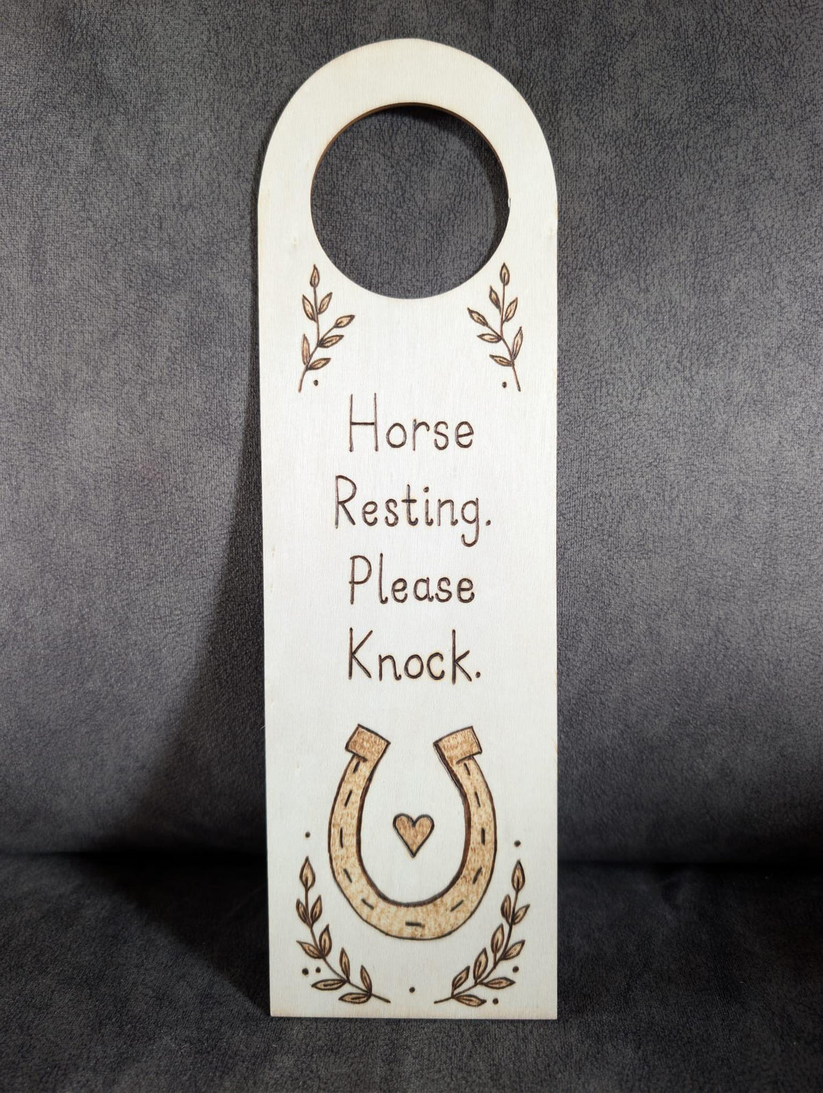 Hand Burned Wooden Door Hanger - Funny, Nursery & Pet Door Sign - Personalisable