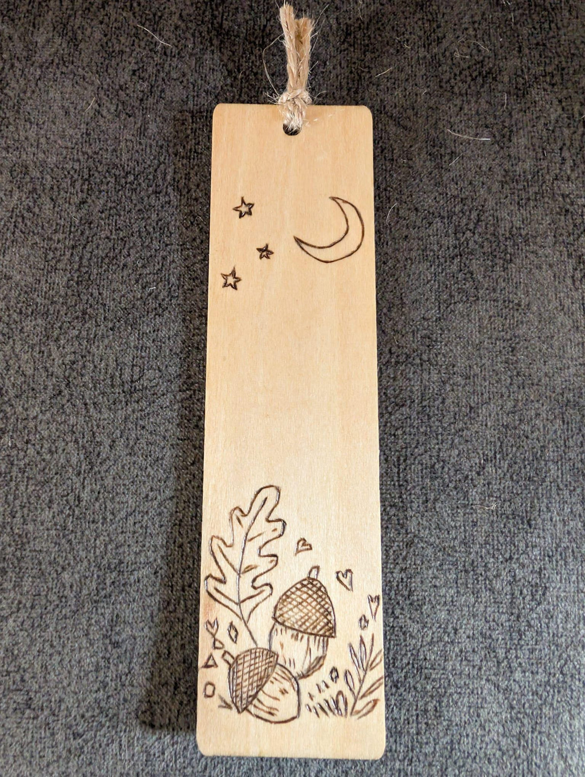 Hand burned wooden bookmarks inspired by nature