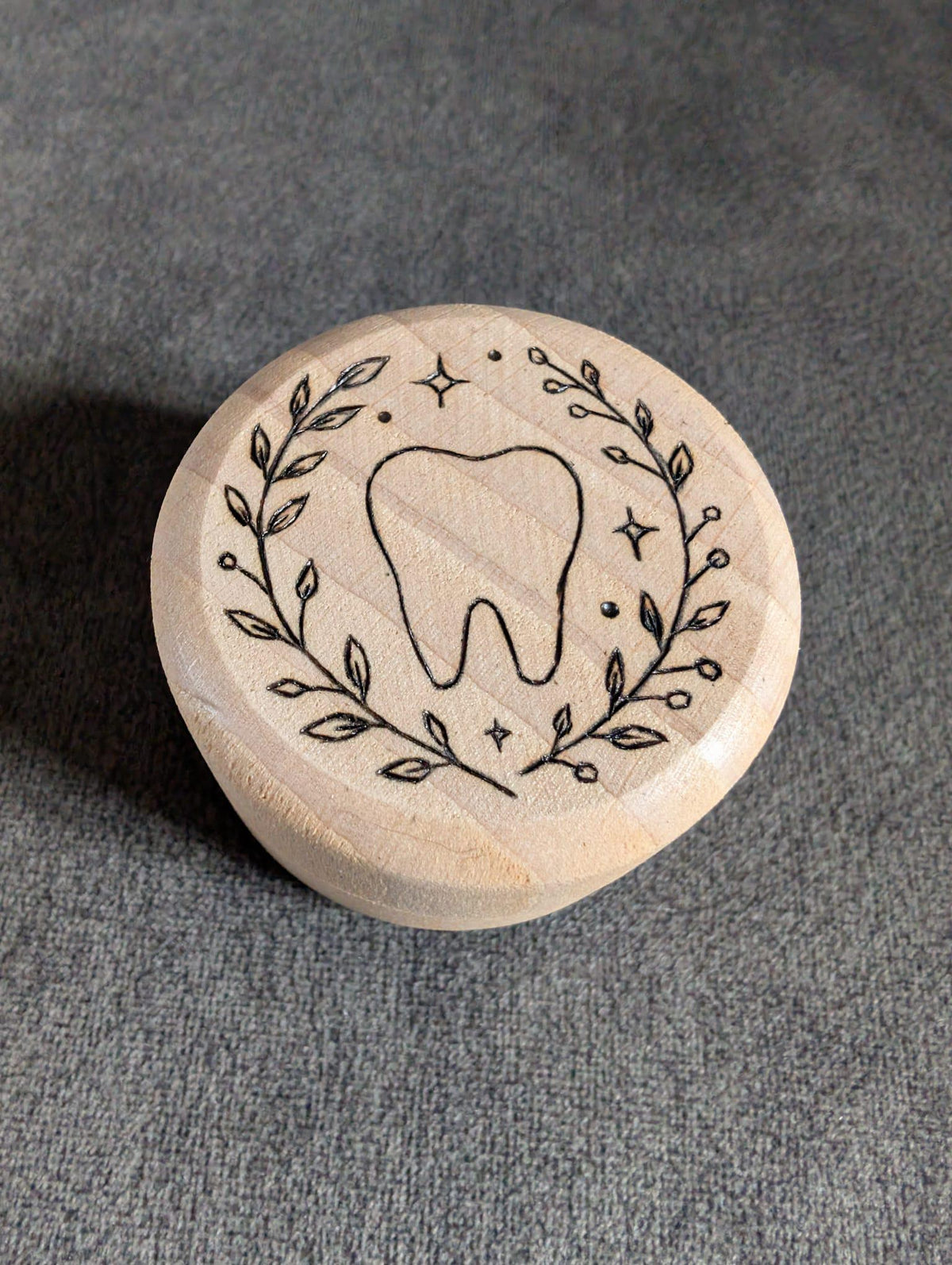 Hand Burned Wooden Tooth Fairy Box
