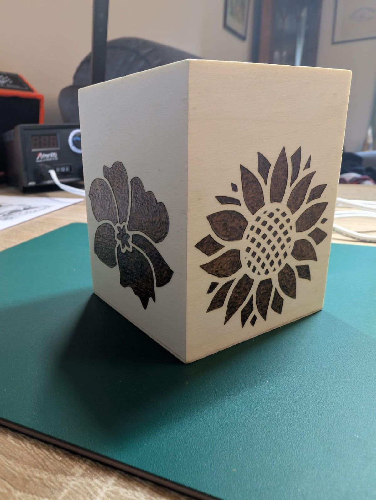 Hand Burned Wooden Pencil Pot - Inspired by Nature