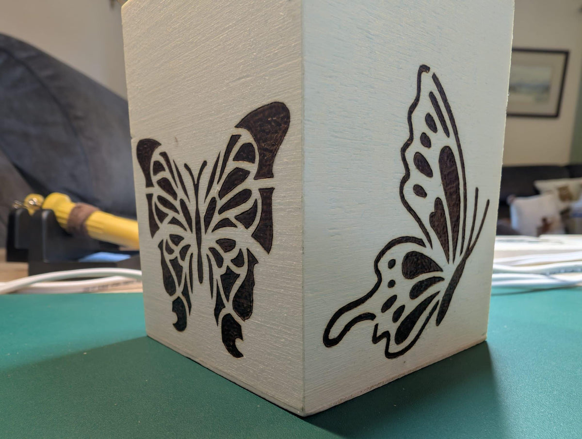 Hand Burned Wooden Pencil Pot - Inspired by Nature