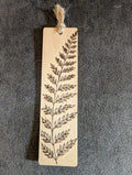 Hand burned wooden bookmarks inspired by nature