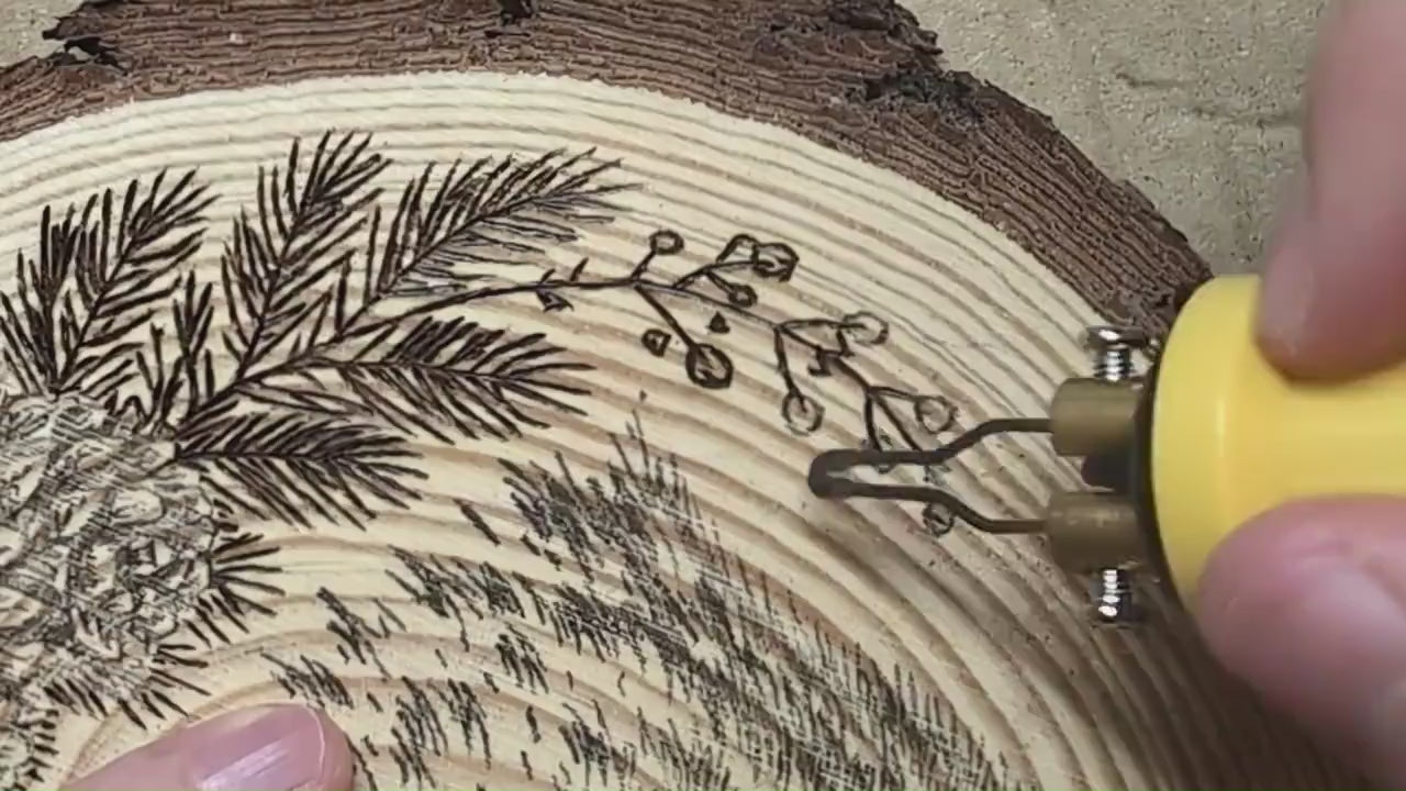 Owl Hand Burned Pyrography Wood Slice Wall Art